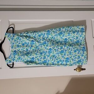 Vintage Donna B Taylor Blue and Green Floral Dress in size 12